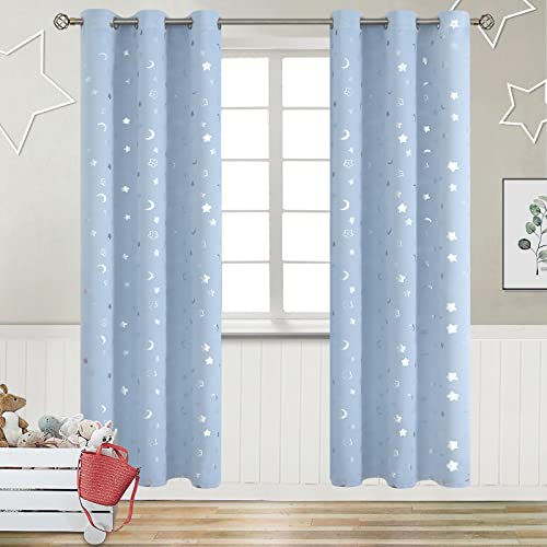 BGment blue moon blackout curtains 2 panels 42x84