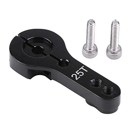 POENVFPO 5Colors RC Servo Horn Arm, Aluminium 25T Teeth Servo Horn Arm Adjustable RC Car Servo Arm for RC Accessory (Black)