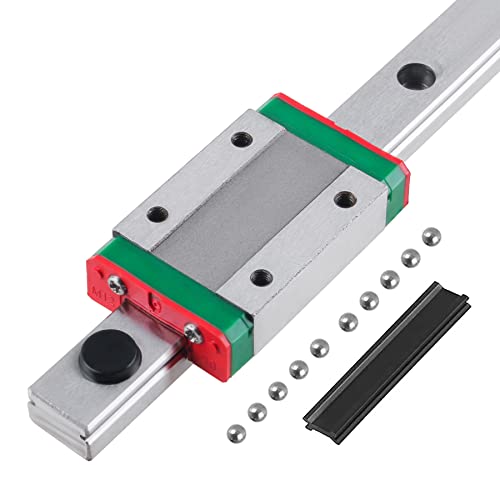 CNCMANS MGN9 150mm Linear Rail Guide with MGN9H Linear Bearing Carriage Block, Mini Linear Rail for DIY 3D Printer (H-Type, 150mm/5.90inch)