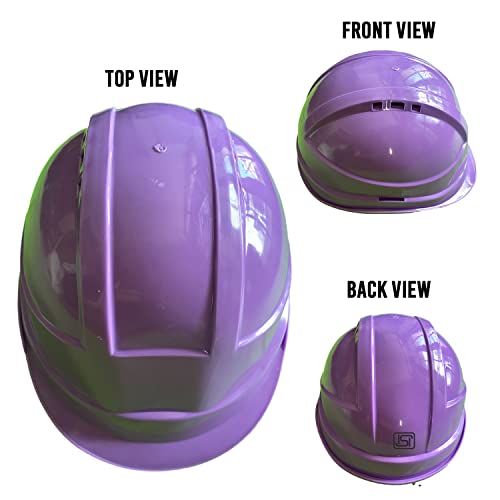 Image of LADWA Purple Heavy Duty Director Safety Helmet, ISI Marked Industrial Protective Hard Hat for Construction, Outdoor Work and Factory Safety Applications (Pack of 5)