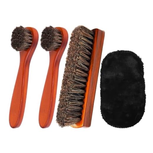 Lot de 4 brosses à chaussures en crin de cheval, brosse à bottes en crin de cheval, brosse de polissage brillante, brosse à chaussures en daim, convient pour tous les types de chaussures, canapés,