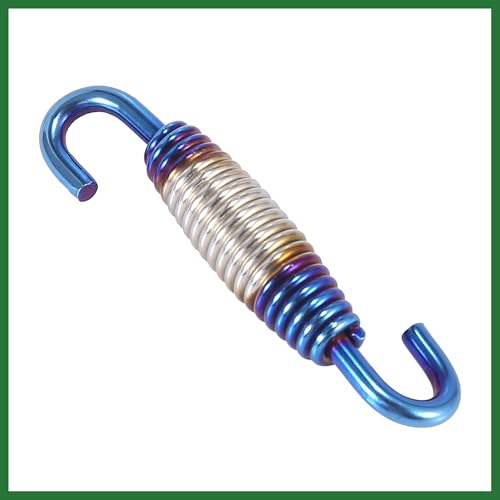 Image of Motoforti 2 Set 33mm 1.3 inch Motorcycle Exhaust Pipe Spring with U Shape Hooks Stainless Steel Silver Tone Blue Long-lasting