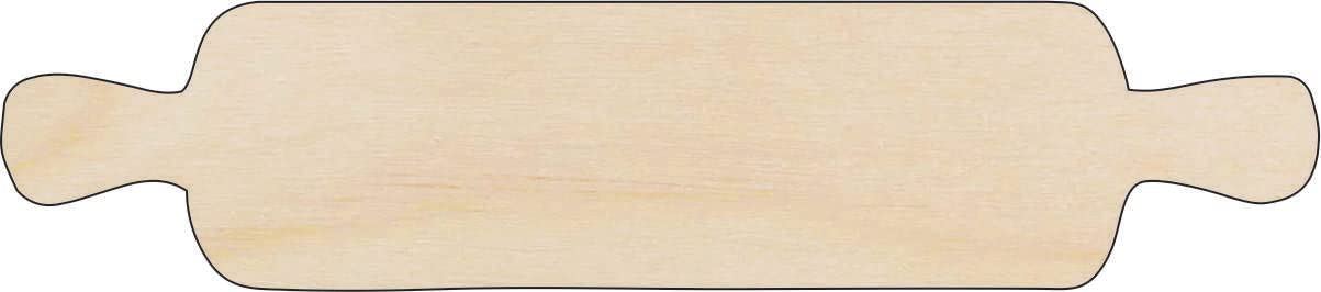 Food Rolling Pin - Laser Cut Out Unfinished Wood Craft Shape FOD66 3 Pieces @ 3" / 1/4" thick