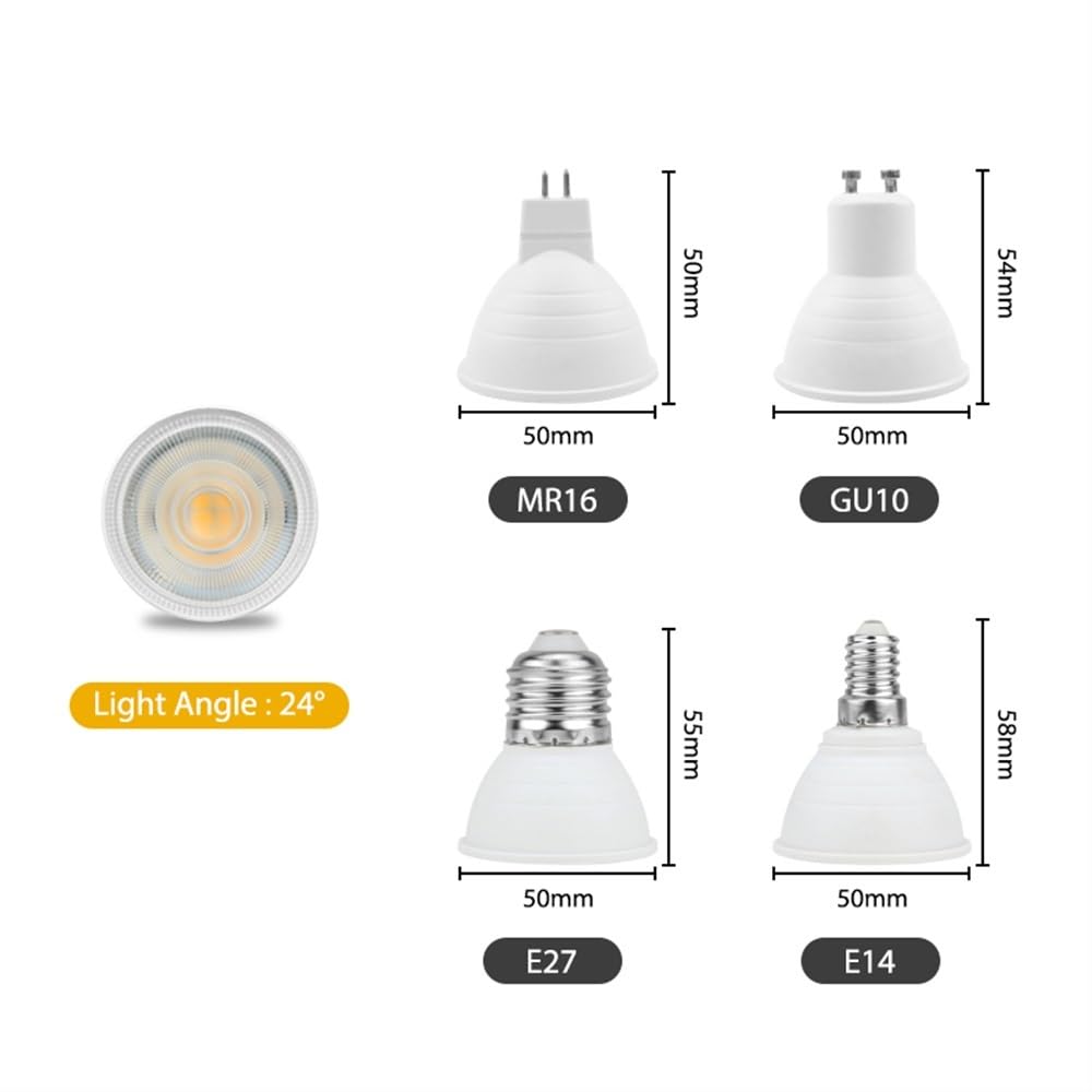Fengyan, Pack de 20, lampe de projecteur LED E27/E14/GU10/MR16 6W AC220V 2835SMD ampoules d'éclairage intérieur LED(Cold White,MR16 6W)
