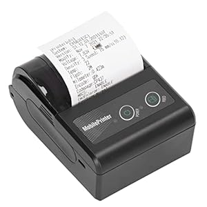 Portable Receipt Printer, Thermal Receipt Printer, 57mm Bluetooth Receipt Printer, USB Smartphone Control 200dpi Resolution Label Printer with 1 Roll Printer Paper, Support Android IOS