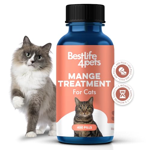 Mange Support for Cats, Natural Cat Itchy Skin, Paws and Ears Relief - Soothes Welts, Scabs, Red and...