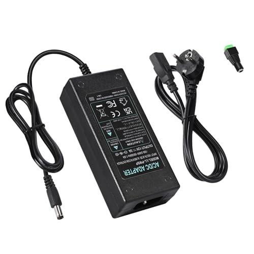 Netzteil Adapter12V 5A AC 100-240V zu DC12V 60W EU Stecker Wandler Adapter Treiber Transformator mit 5 5 mm x 2 5/2 1 mm Jack Stromversorgung für LED Streifenlicht LCD Monitore CCTV Kamera