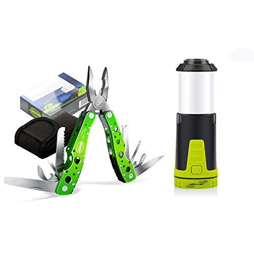Jakemy Multitool Lantern, Multi Purpose Stainless Steel Survival Tool for Camping, Fishing, Hiking
