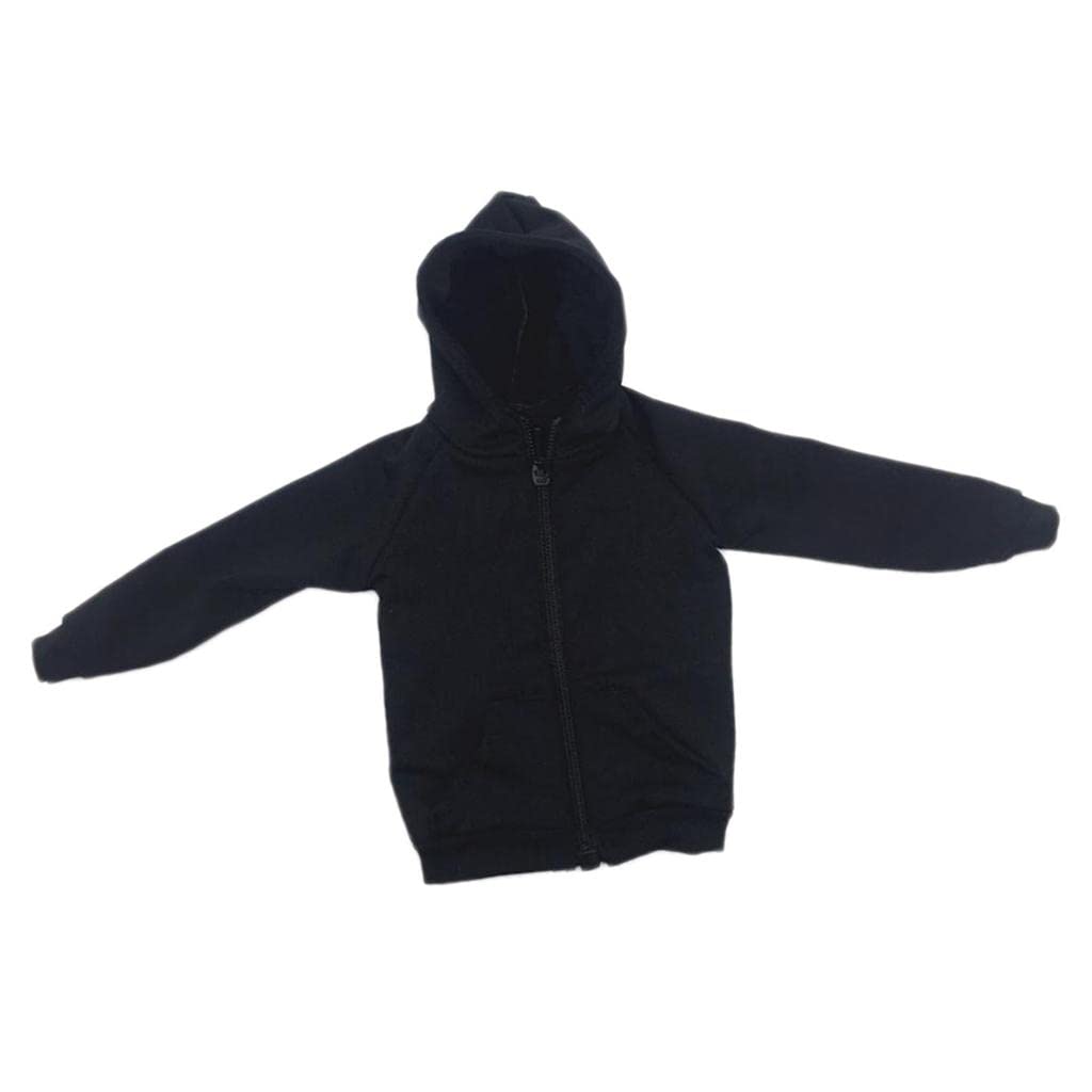 1/6 Mans Long Sleeve Sweater Sports Jacket for 12'' Male Action Figure Black-image-3