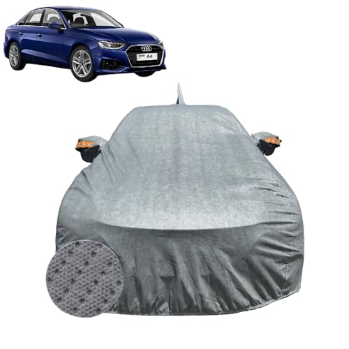 Image of Car Cover for Audi A4 (2021-2026) | 100% Waterproof Cover with Reflective Mirror Pockets | Dustproof, Scratchproof, Heatproof Audi A4 Car Cover |Soft Cotton Lining| Grey