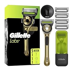 GilletteLabs With Exfoliating Bar, Razor For Men Champion Gold Edition, 1 Handle - 5 Blades, Includes Travel Case for Conve…