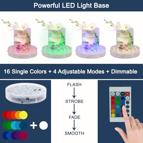 Image of Led Light Base 6 Inch Round Rechargeable Multicolor Pedestal Display Stand | Round light base, USB charging & battery dual power supply, fits crystal glass art, vase, mini Eiffel Tower ornament