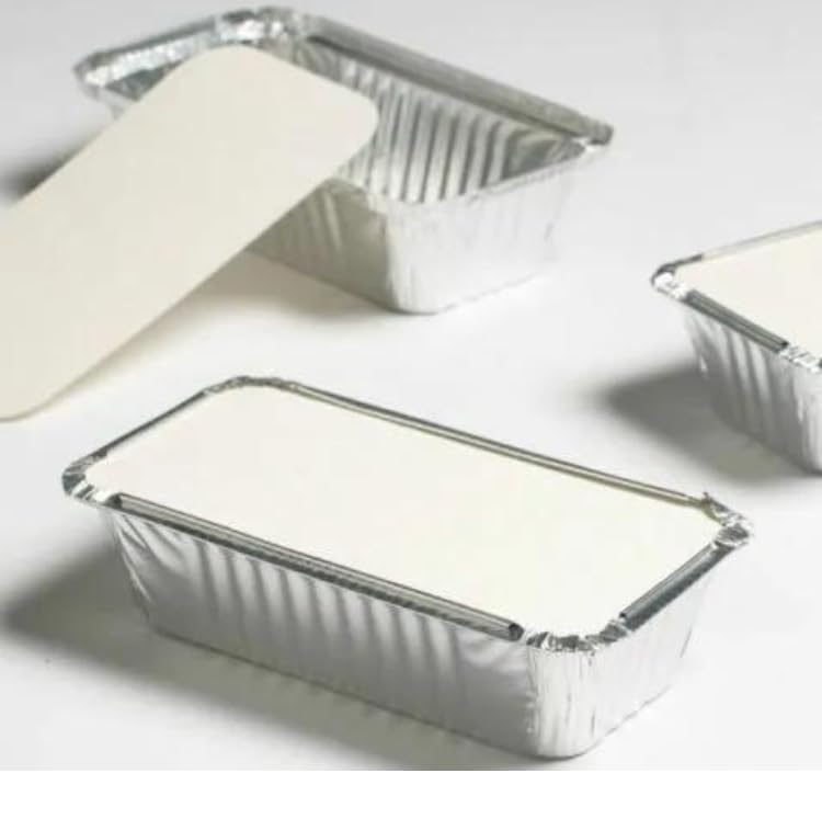 MettaWorld Aluminium Foil Food Containers With Lids Foil Trays With Lids Sizes No1,No2,6A Food Container for Meal Prep, Takeaway, Roasting, and Airfryer 25 pieces (6A)