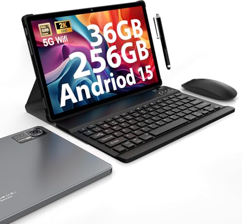 FASTWD Tablet Android 15-11 Pollici Tablet in Offerta,5G WiFi,36GB RAM + 512GB ROM,5G WiFi,Octa Core,9580mAh,Foto AI 16MP+8MP,TÜV,GPS,Gemini AI,tablets con Tastiera,Mouse,Grigio