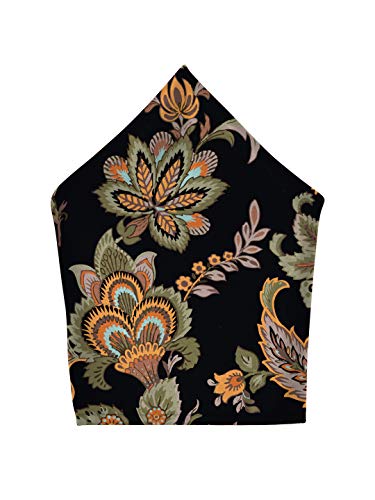 Image of BLACKSMITH Paisley and Floral Printed Italian Pocket Square for Men and Boys, for traditional Indian Wear like Bandhgala and Modi Jacket