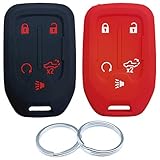 RUNZUIE 2Pcs 5 Buttons Silicone Smart Key Fob Keyless Entry Remote Cover Shell Compatible with 2021...