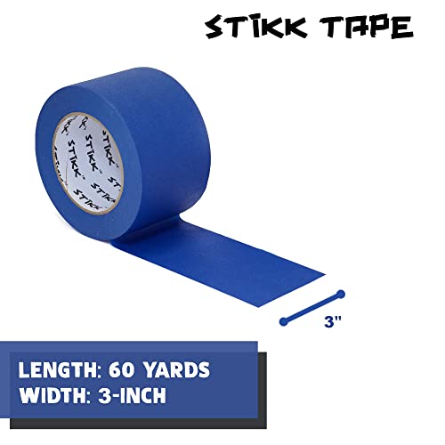 Image of STIKK Painters Tape - 1pk Blue Painter Tape - 3 inch x 60 Yards - Paint Tape for Painting, Edges, Trim, Ceilings - Masking Tape for DIY Paint Projects - Residue-Free Painting Tape