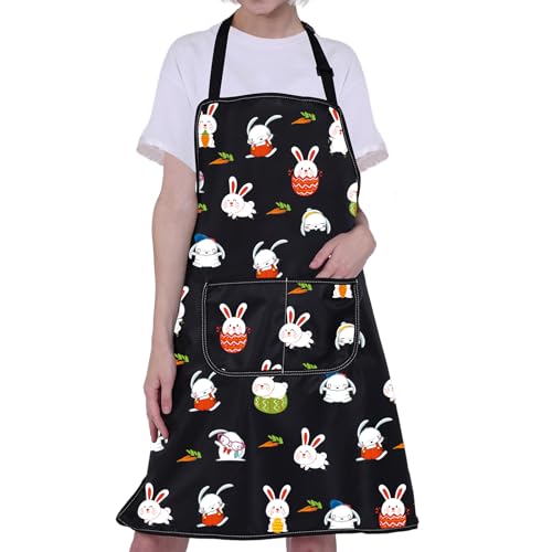 CMNIM Cute Bunny Apron with Pockets - Perfect for Rabbit Lovers - Kitchen Apron