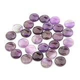 20pcs Natural Stone Amethysts Cabochon Flatbacks Round Gemstone Cabochons for Jewelry Making (12mm)