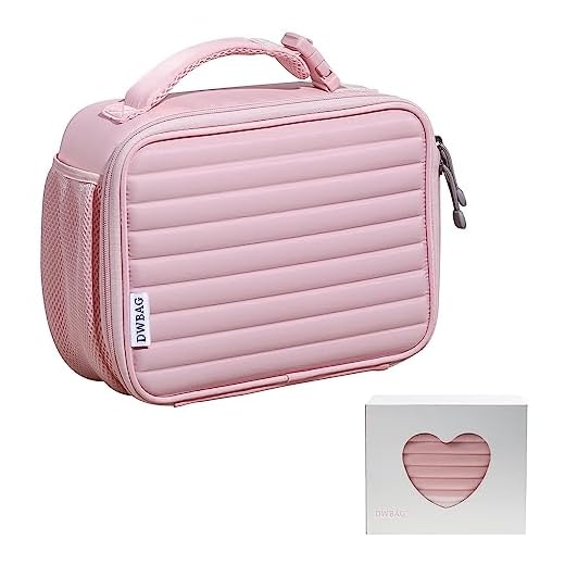 DWBAG Insulated Lunch Bag for Women/Men Reusable Lunch Box for Office Work Picnic Beach Leakproof Cooler Bag Freezable Lunch Bag for Adult -Pink
