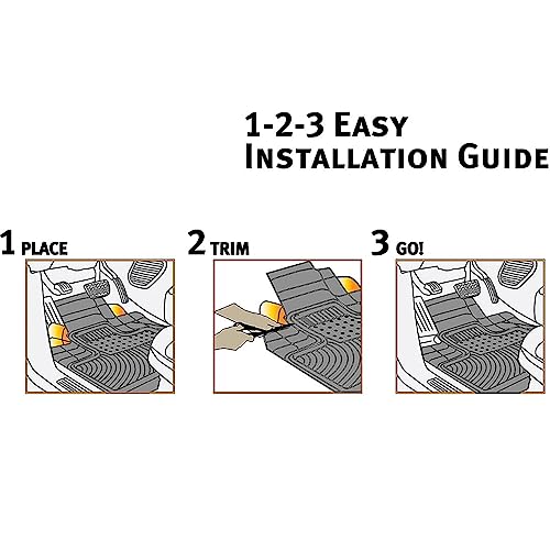 Image of 6225 FelxTough All Season Rubber Floor Car Mat for Car SUV, Universal Self Cut to Perfectly Fit (Black)