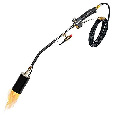 Ivation 340,000 BTU Propane Torch, Built-in Ignitor, Extra Long 12’ Hose, Adjustable Flame Control, Outdoor Torch For Snow Melting, Roofing, Roads & More