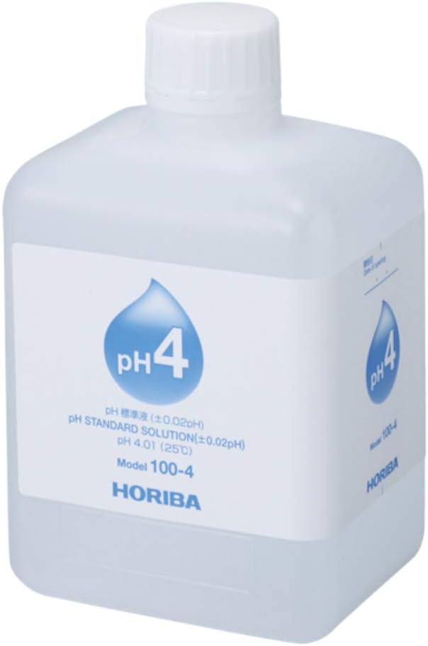 HORIBA 100-4 pH 4 Standard Solution +/- 0.02 pH (pH 4.01 at 25° C) - 17 oz (500mL) Bottle, Made in Japan