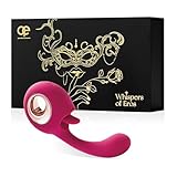 Whisper ofEros-2-in-1 Vibrator, Sexspielzeug, Zungenlecken,Vibrationsmodi, leiser Klitorisstimulator,G-Punkt-Vibratoren, Dildo, kraftvoller Orgasmus fülFrauen, Paargeschenk (Rot)