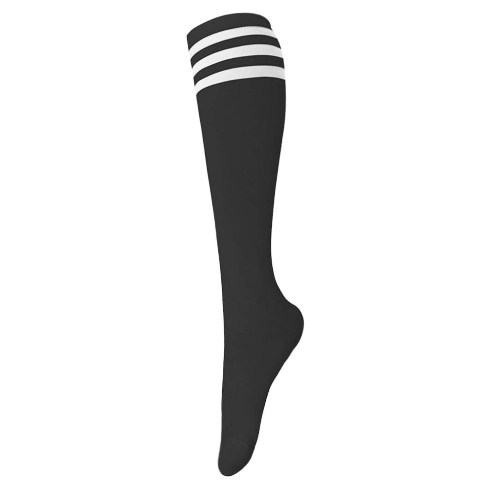 DAZCOS Triple Striped Socks Over The Calf Socks Thin Tube Socks