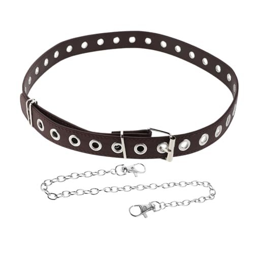 Unisex Punk Chain Belt Grommet Belt for Women Men Fashion Accessory for Dresses Jeans