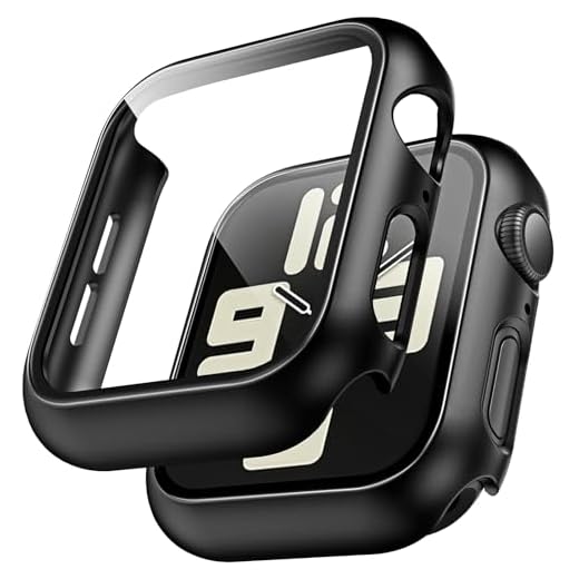 TAURI 2 Pack Hard Case Compatible for Apple Watch Series 3 2 1 42mm Built in 9H Tempered Glass Screen Protector Slim Bumper Touch Sensitive Full Protective Cover Compatible for iWatch 42mm - Black