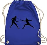 Shirtracer Turnbeutel Jute Beutel Gym Bag Rucksack - Kampfsport - Fechten - Unisize - Royalblau - beutelrucksack - WM110