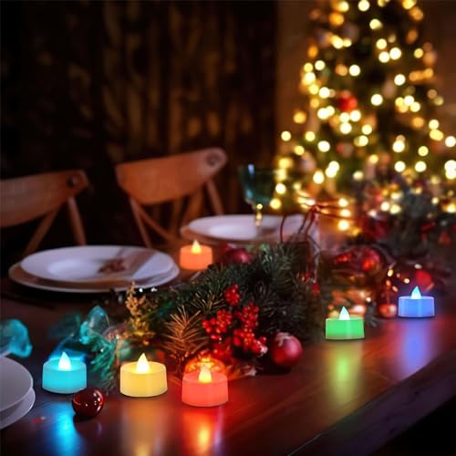 Image of Flameless LED Tealight Candles, Battery Operated Smokeless Decorative Tea Lights for Home, Diwali, Wedding, Party & Festival Decoration (Multicolor, Pack of 100)