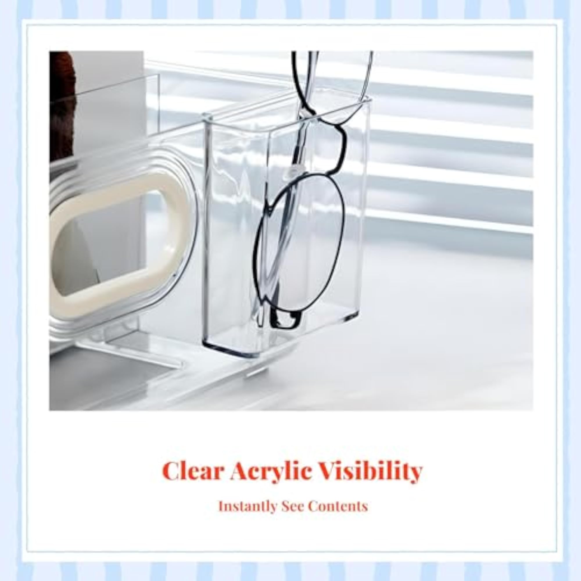 Clear Acrylic Storage Box, Wall-Mount Organizer for Vanity
