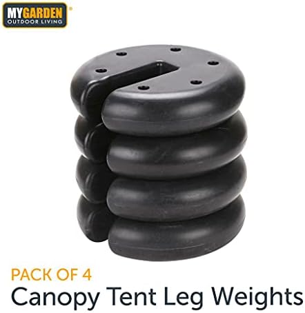 Vivo Set of 4 Round Canopy Tent Leg Weights Secure Anchor Gazebo Camping Outdoor Events Market Stall- 9.4kg Total Weight