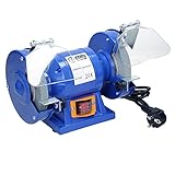 LEISTUNGSSTARKER MOTOR – Die elektrische Doppelschleifmaschine überzeugt mit einem leistungsstarken 150 Watt Motor und einem robusten Gehäuse für zuverlässige Arbeiten. Der Motor erreicht 2950 U/min. Das Kombigerät hat ein sehr guter Abtragsfähigkeit und super Schleifergebnissen.