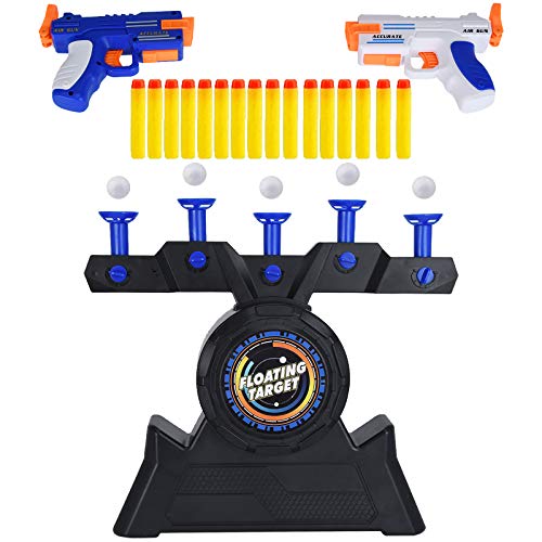 Floating Target Shooting Games for Kids, Shot Floating Ball Target Game with 2 Foam Dart Toy Guns, 10 Foam Balls & 10 Darts, 2 Player Target Practice Shooting Sport Competition Toys for Boys Girls