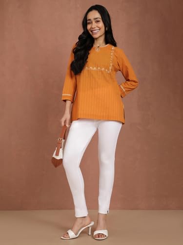 Image of TWIN BIRDS Women Cotton Blend Kurti Pants | Sleek Ethnic Daily Trousers