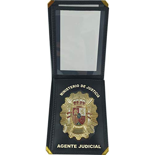 Piel Cabrera Cartera Porta Placa Agente judicial