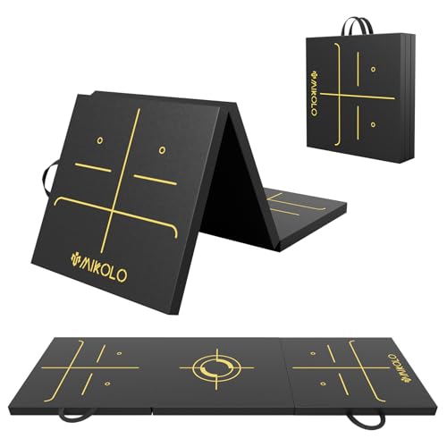 Mikolo Tri-Folding Exercise Mat, 2 Inch Thick Gymnastics Mat with