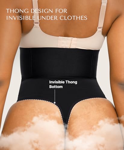 Image of SHAPELLX Thong Shapewear Tummy Control Underwear for Women High Waisted Body Shaper