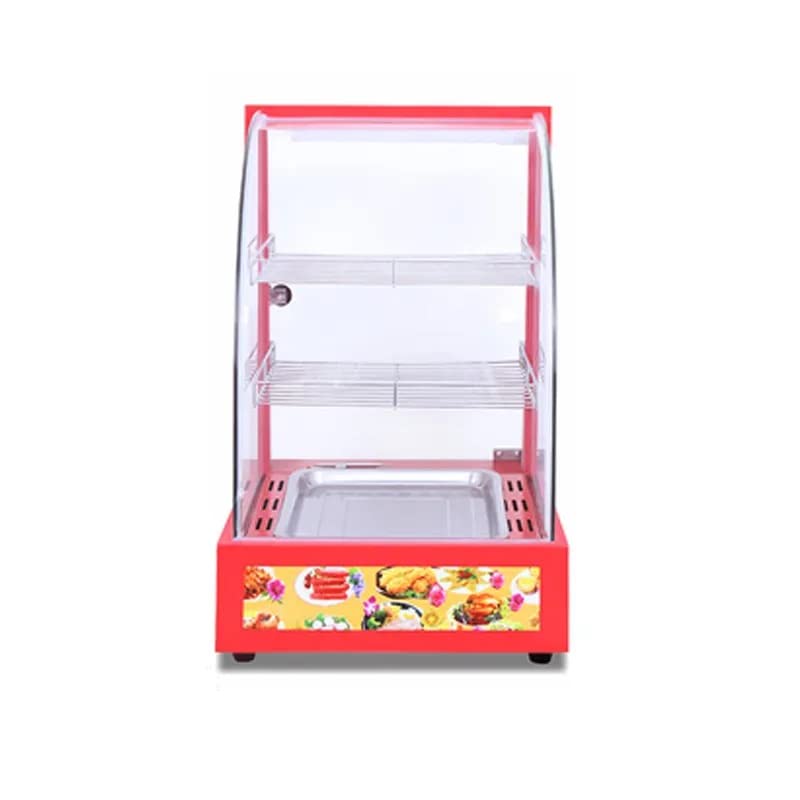 Image of Shoppers Hub PNQ 2 Shelf based Single Food Warmer Showcase Heat Display Insulation Moisture Cabinet for Snacks and Other Food Items for Duty Use in Cafes,Bakeries,(Showcase Size .38x46x60cm,Color.Red)