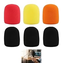 【MICROPHONE COVER SET】: This 6-Pack microphone cover set includes 3 black foam covers and 1 each in red, orange, and yellow. Designed to reduce background noise and prevent pops, these foam mic covers are ideal for improving sound quality during podc...