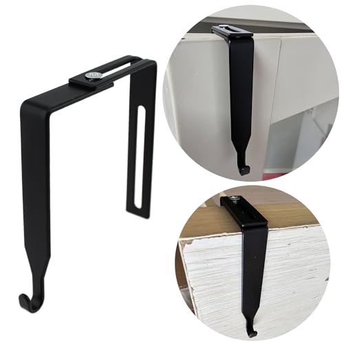 LUORNG 12 peças gancho de metal para espelho de porta gancho preto ajustável para cubículo com chave
