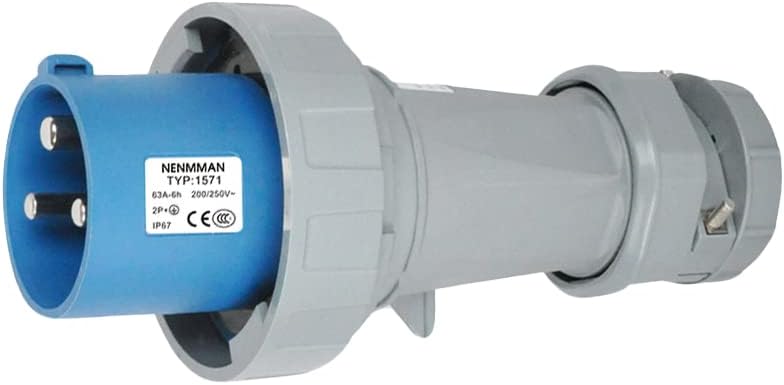 Waterproof Industrial Connector Plug 3Pin 63A 220V-250V 2P+E IP67