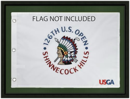 Golf Flag Frames 17x23 Black Moulding blk-001 Comes with 2 Mat Colors - NEW Fairway Green and Black; holds 14x20 PGA Ryder Cup US Open Golf Flags; flag not included UPDATED JULY 2025