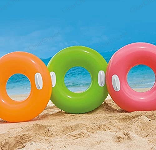 Image of ClearChoice:- Adult Swimming Ring Pool Float Tube Water Toys with 2 Handles(Size - 30''inch)(Multi Color)(8 + Years Up)(1 PIS)