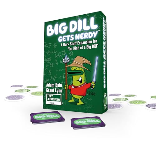 Left Justified A Big Dill Gets Nerdy - Una expansión de juego de cartas inteligente para adultos y adolescentes - Deja que tu bandera geek vuele, añade 2 jugadores, para codificadores, equipos de