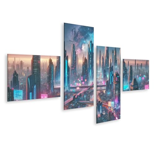 Islandburner Tableau Cyberpunk Ville Paysage Fantaisie sur Toile Images Image Poster