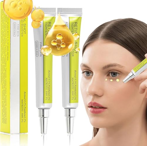 Retinol Power Duo-2-Pack Serum & Oogcrème-Verstevigend & Verstrakend Retinol Shots voor verbeterde elasticiteit van de huid, Anti-Aging Moisturizer Vloeistof om Fijne Lijntjes en Rimpels te